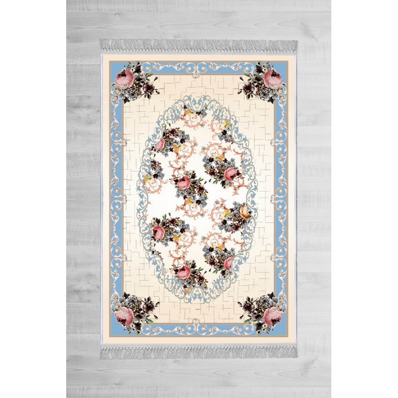 Tapis luxueux en velours (4,6 x 7,2 pi), tissu antibactérien à 100%, envers en coton antidérapant, hauteur des poils: 0,4 po | Lavable à la machine, impression numérique 3D | Parfait pour le décor du salon et de la chambre à coucher, doux et durable