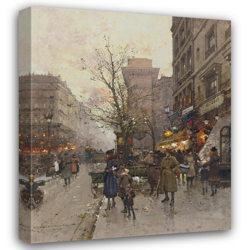 "La porte Saint-Denis, Paris" par Eugène Galien-Laloue - Toile tendue avec châssis, H 24 po x l 17 po