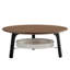Table basse ronde de 90 cm avec tablettes de rangement à 2 niveaux