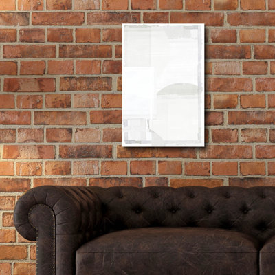 Art mural en verre épique «White On White 3» par Cartissi, 16 po x 24 po
