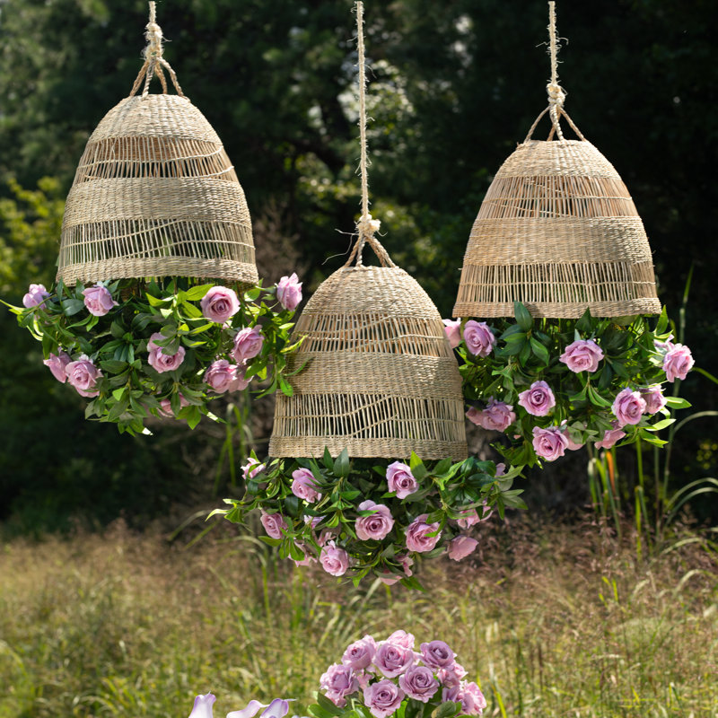 Meliora Rattan Garden Chandelier, Lilac