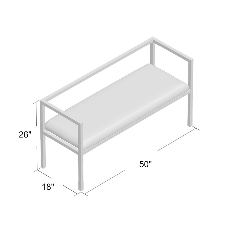 Upholstered Bench, Grey