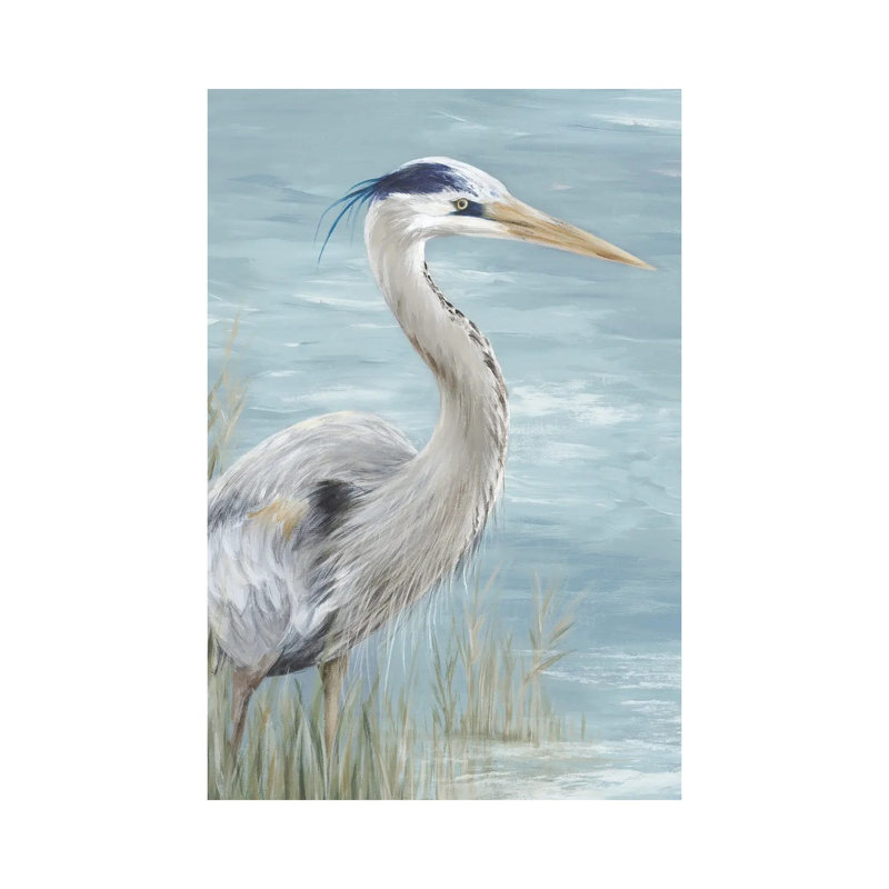 Great Blue Heron Gaze - Painting on Canvas, Wrapped Canvas, 66.04 cm H x 45.72 cm W x 1.91 cm D