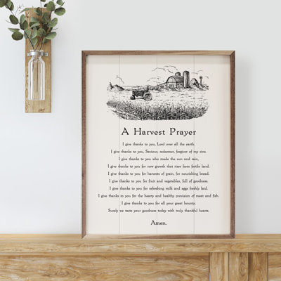 A Harvest Prayer White