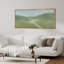 «Soft Green Valley Landscape with Winding Path Minimal Nature Scene», reproduction d'art sur toile encadrée-126615647-126615644