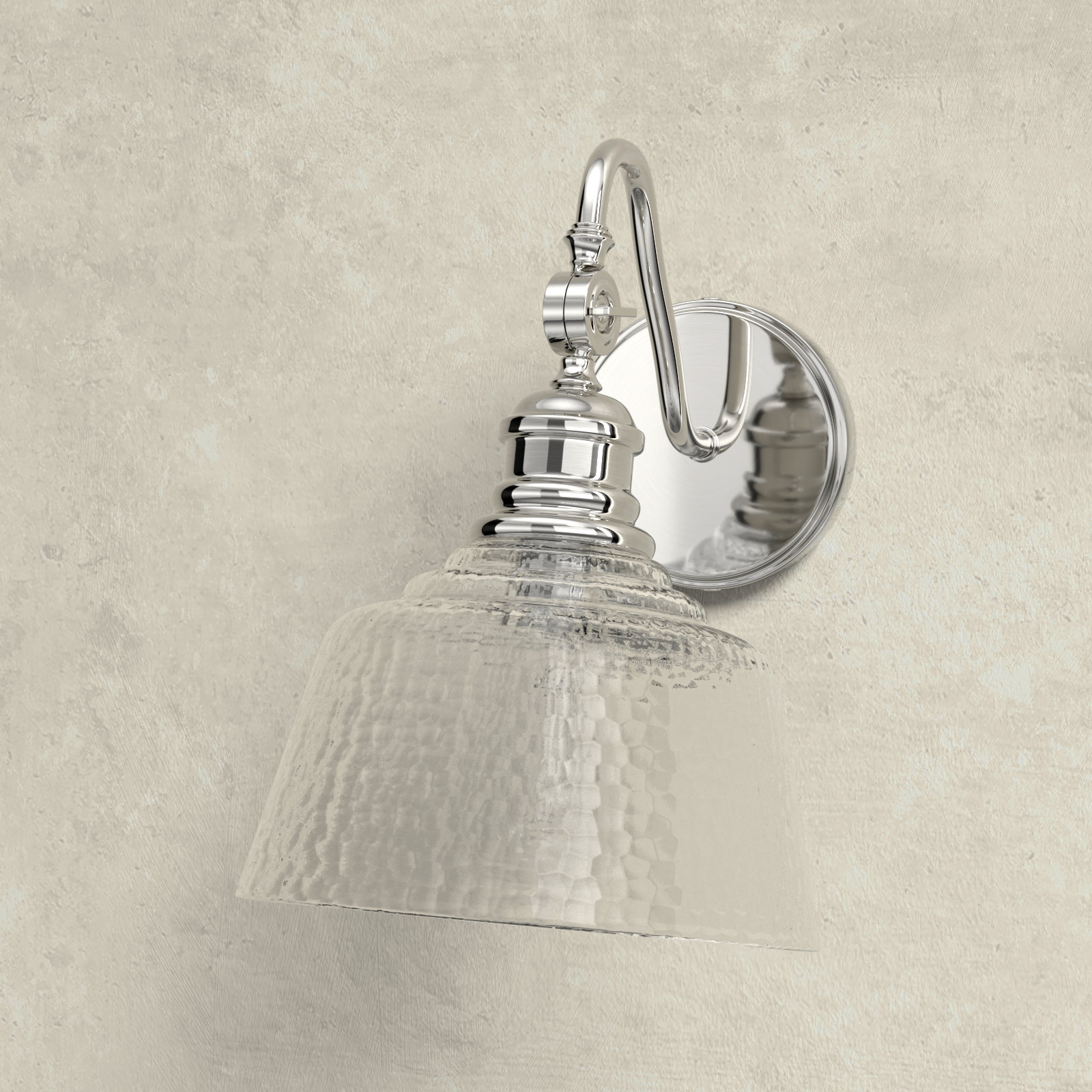 Lindholm 1-Light Dimmable Armed Sconce , Polished Nickel