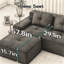 Canapé modulaire en L de 82 po pour salon modulaire en tissu velours côtelé de 82 po avec assise profonde, passepoil perlé, conception capitonnée, sans assemblage, conception antidérapante-753670195