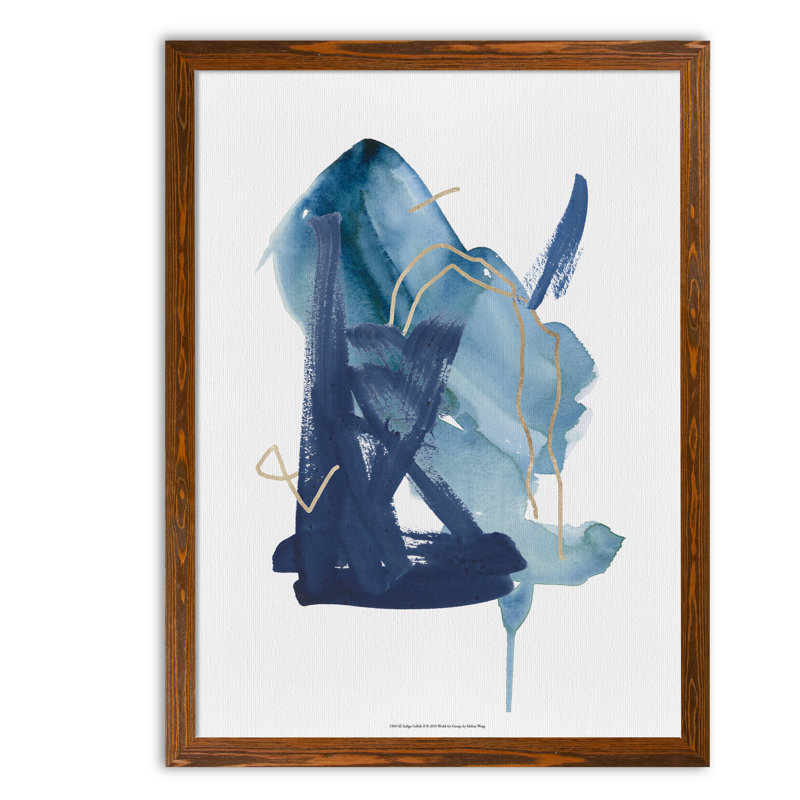 «Indigo Collide II» par Paul Cezanne - reproduction d'art encadrée, H 22 po x l 16 po x P 2 po, Impression encadrée, moka