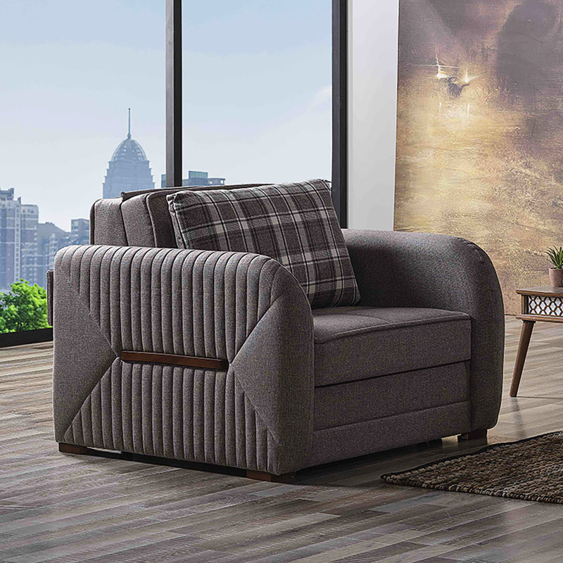 Fauteuil convertible, beige - rangement spacieux, fauteuil d'apparence élégante avec sièges de qualité
