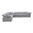 Naveen Contemporary Sectional Sofa with 6 Pillows in Gray