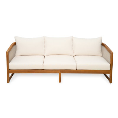 Corrion Patio Acacia Wood 3-Seater Sofa With Cushions