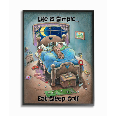 « life is simple amusant golf drawing sports design » par gary patterson, impression
