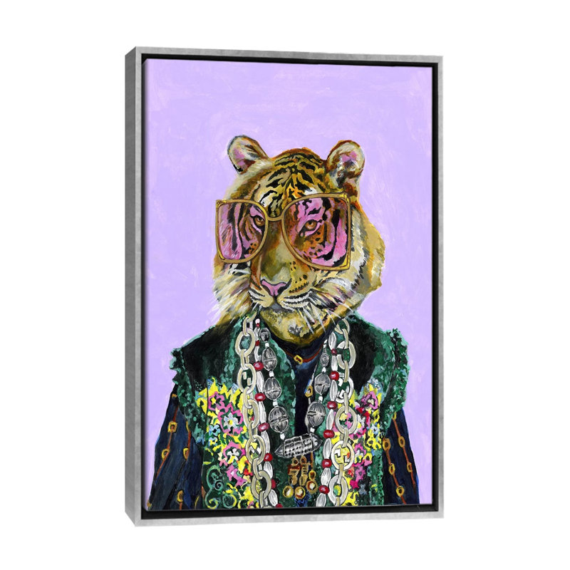 «Bengal Tiger» par Heather Perry, impression sur toile, H 26 po x l 18 po x 1,5 po, Encadrement argenté