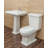 26.5" Tall White Vitreous China Rectangular Pedestal Bathroom Sink Overflow-40144925