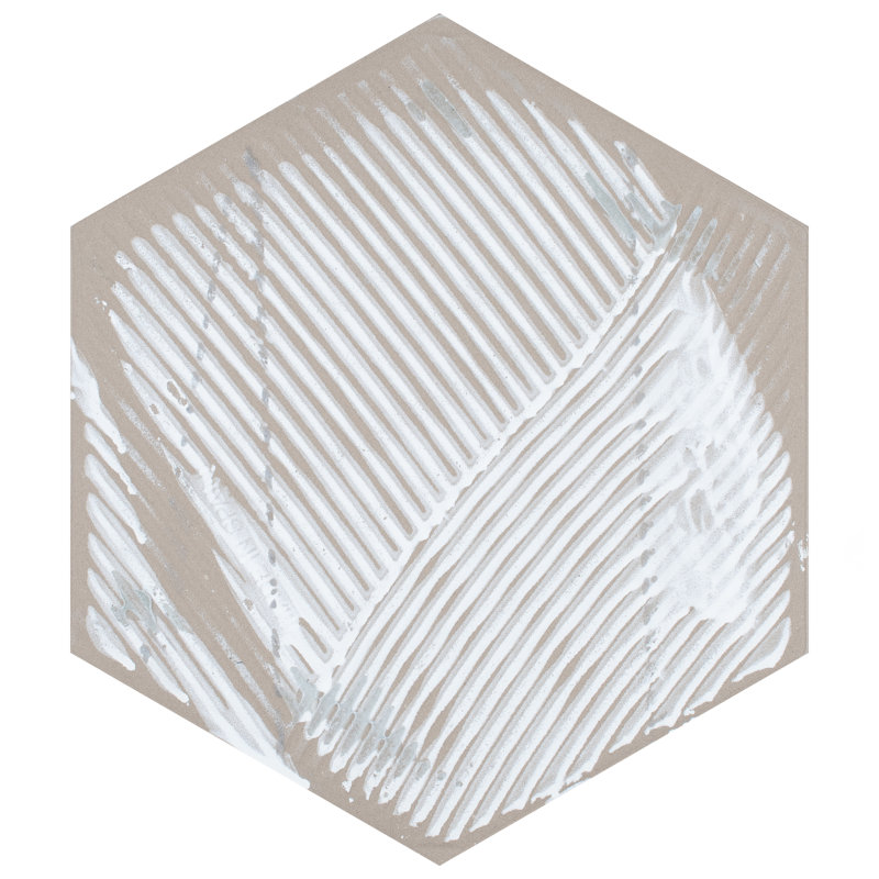 Gaudi Hex 9" x 10" Porcelain Patterned Wall & Floor Tile, White