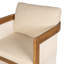 Fauteuil de salle à manger moderne Rhea en bois d'acacia naturel avec panneaux en maille d'extérieur et coussin amovible-135788512