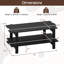 Table basse irrégulière à 2 niveaux avec tablette de rangement ouverte-1783604758
