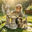 Sculpture de bain d'oiseaux en forme d'ange, statue de jardin en résine avec bol sur piédestal pour attirer la faune et embellir votre extérieur.