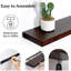 Rustic Farmhouse Floating Shelves - 24X8x1.6 Inches, Set Of 2, Walnut Finish
