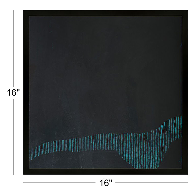 Delta Wave 3 & 4. Set Of 2 Painting by Jacques Pilon, Black Framed, 16" H x 16" W x 1.25" D