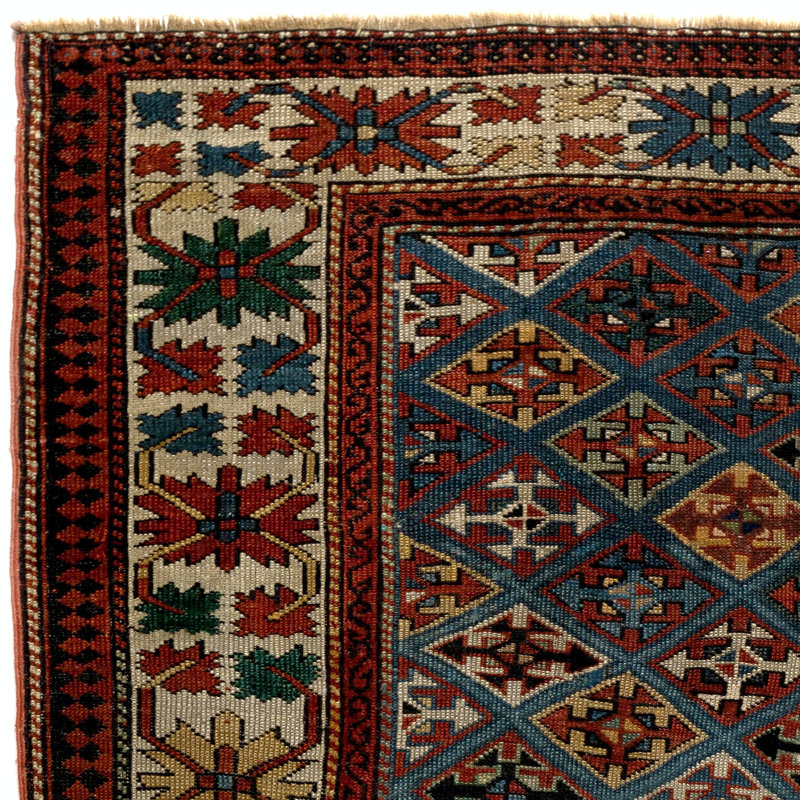 Tapis antique de race blanche Shirvan, vers 1880