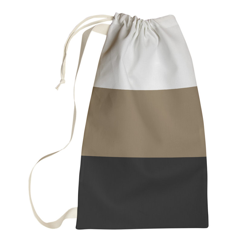 Nashville Fabric Laundry Bag with Handles, Small (29" H x 18" W x 1.5" D), Nashville White/Gold/Black