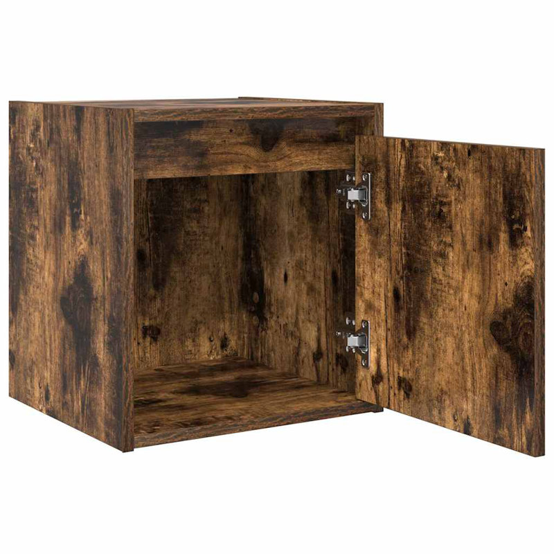 Wall-Mounted Bedside Cabinet 38X34x40 Cm, Smoked Oak, 2