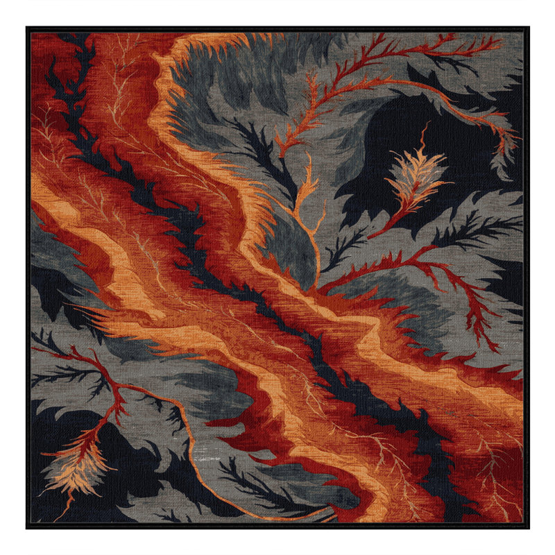 Tapis brun lavable à la machine, Carré 8 pi