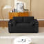 Black Convertible 2 - Seat With Port, Cup Holder , Soft Fabric And Plastic Legs Sleeper Armrest,
