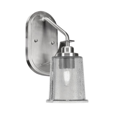 Applique murale Alirra, fini nickel brossé, verre fumé bullé de 13,3 cm (5,25 po).