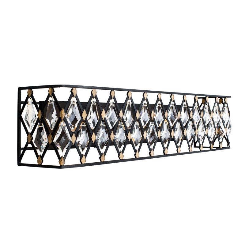 Windsor Black and Gold 4-Light Dimmable Bath Bar