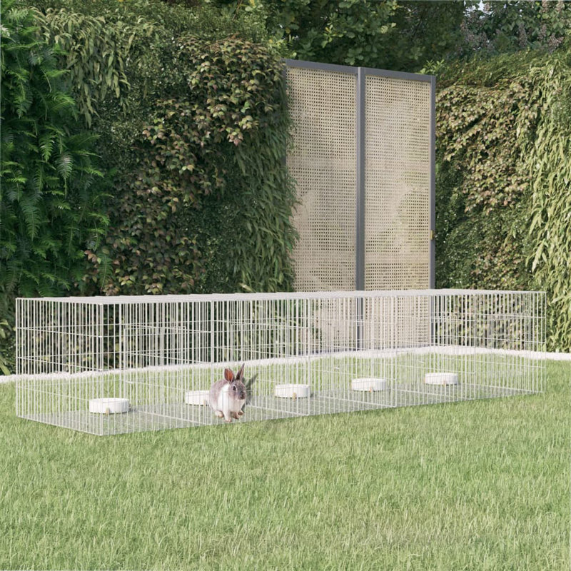Donohue Weather Resistant Rabbit Cage, 54cm H x 273cm W x 79cm D