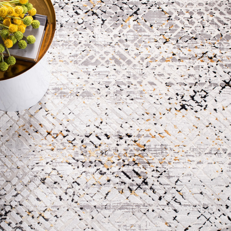 Tapis à motif abstrait Bailee Performance, Carré 6 pi 7 po