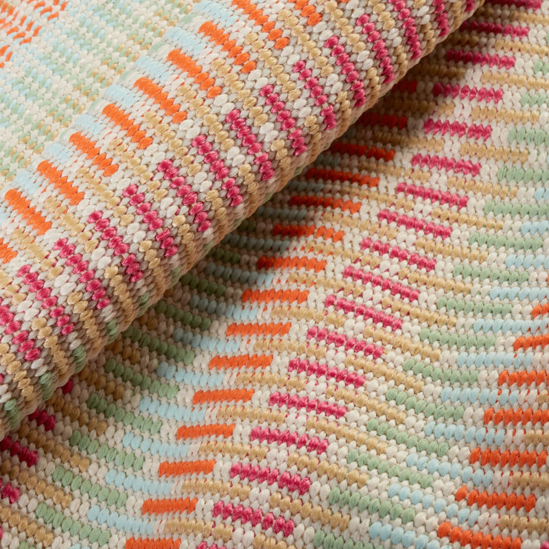 Candy Stripe Multi Handwoven Indoor/Outdoor Rug, Rectangle 3' x 5'