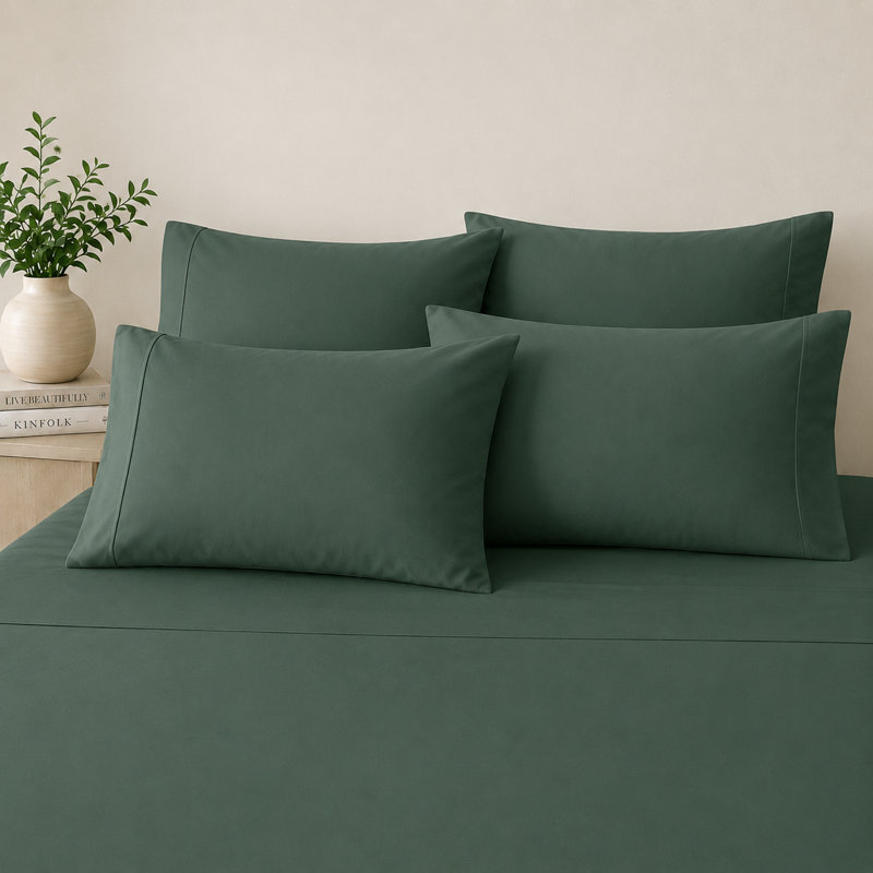 6-Piece Premium Deep Pockets Microfiber Sheet Set, Twin, Tree Moss Green
