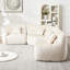 Canapé modulaire en coin en chenille de 123,2 po à haut dossier beige, modulaire avec coussins 123,2 po, sans assemblage requis