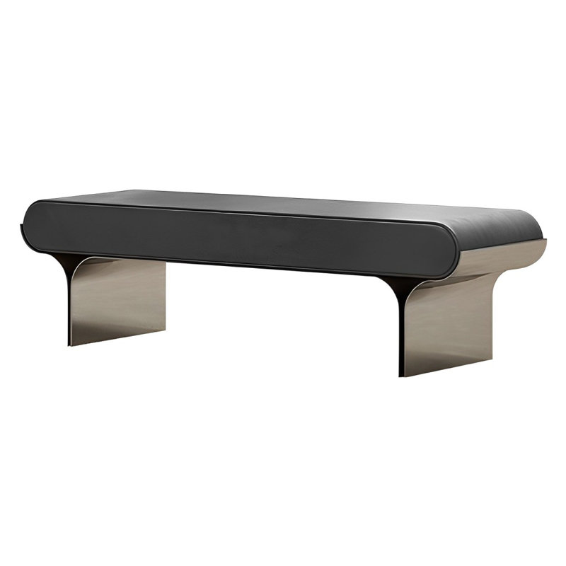 Toriona Faux Leather Upholstered Bench, 17.71" H x 70.86" W x 15.74" D, Dark Gray