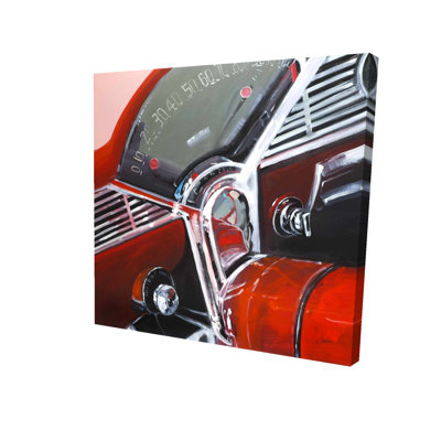" Vintage Red Car Dashboard "