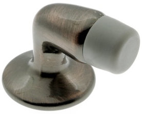 Gooseneck Solid Brass Floor Mount Stop, Antique Copper