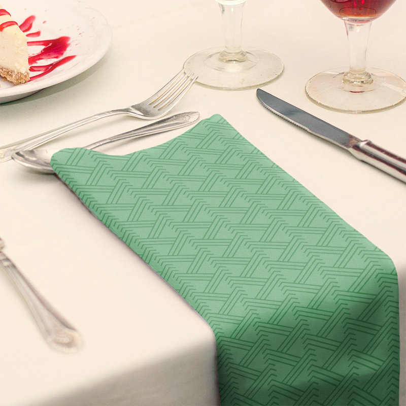 Serviette de table en coton Zig Zag, Vert, H 0,1 po x l 10 po x P 10 po, Polyester sergé