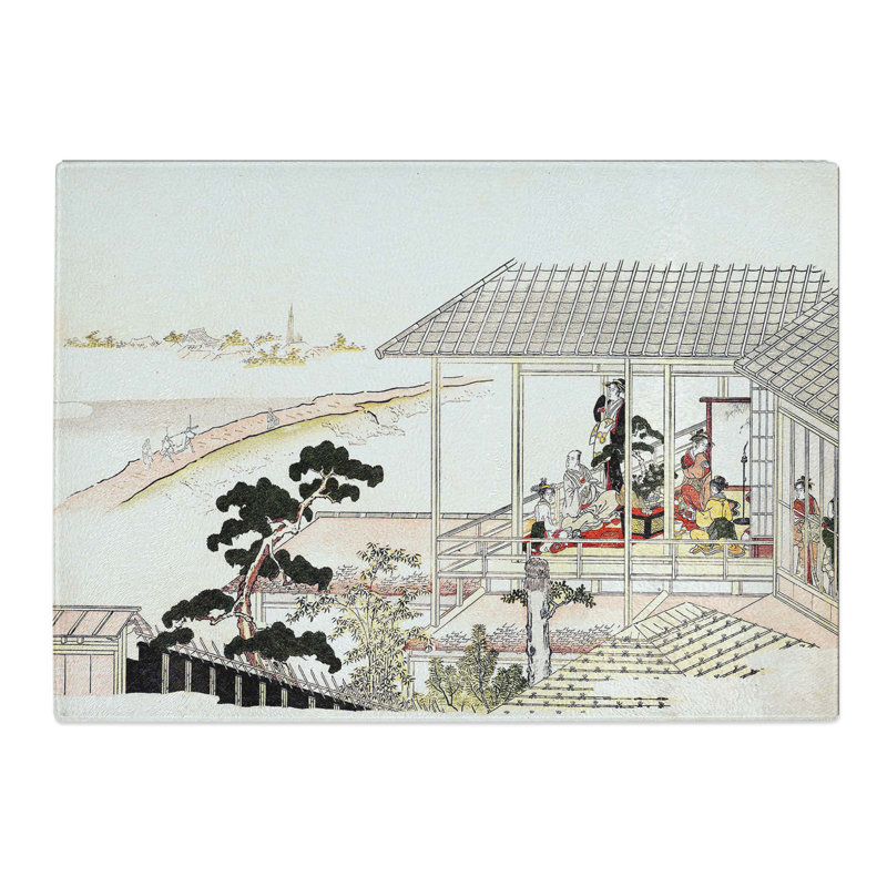 Tempered Glass Party by Kitagawa Utamaro Chopping Board, 28.5 cm x 20 cm