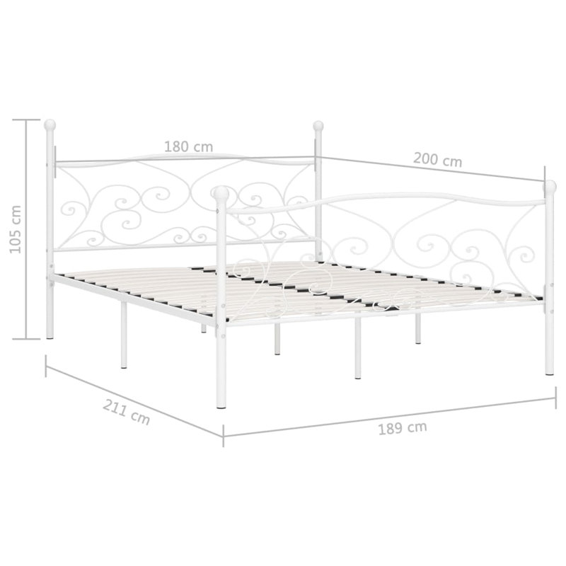 Andreas Solid Wood Bed, Super King (6'), white