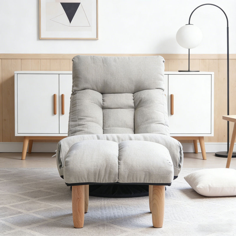 Fauteuil inclinable simple, Gris, Naturel