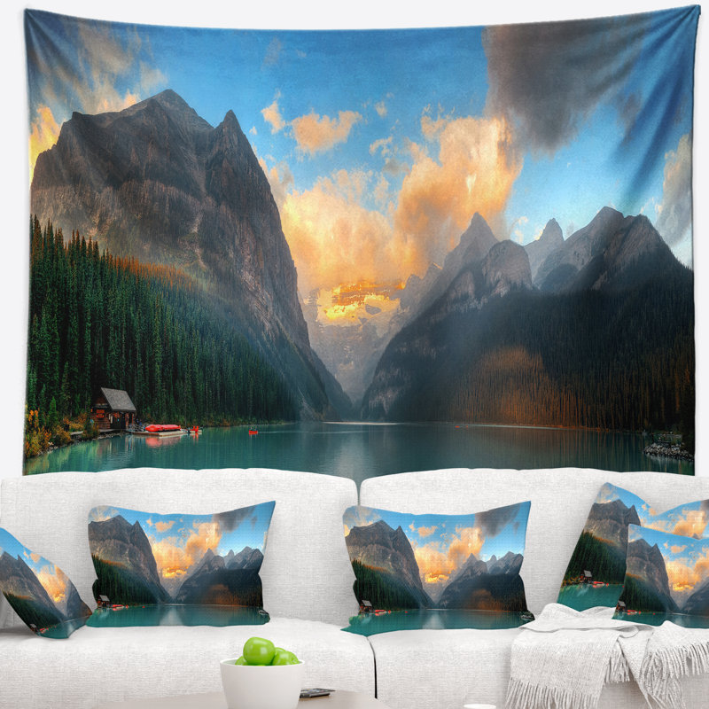 Tapisserie seascape lake louise banff park, H 32 po x l 39 po