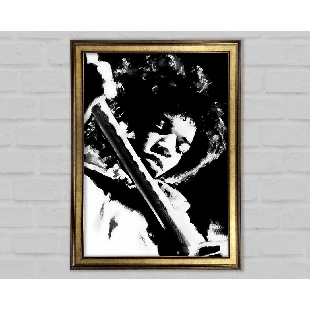 Jimi Hendrix Gitarrenlegende Gerahmter Druck