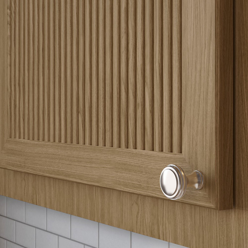 Polished Nickel Round Brass Knob with Mounting Hardware