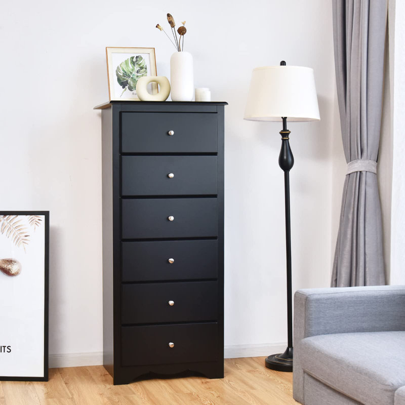 Amerra 59cm W 6 - Drawer Chest of Drawers, Black