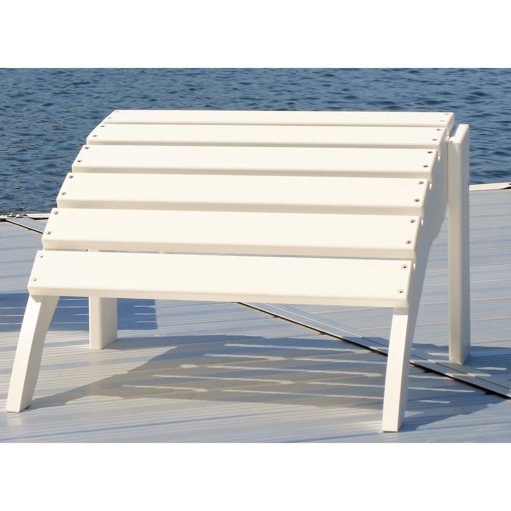 Leighton Outdoor Ottoman, White