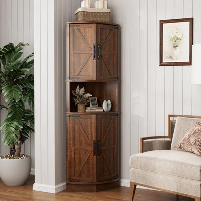 Armoire de coin Farmhouse pour le salon, la cuisine et la salle de lavage