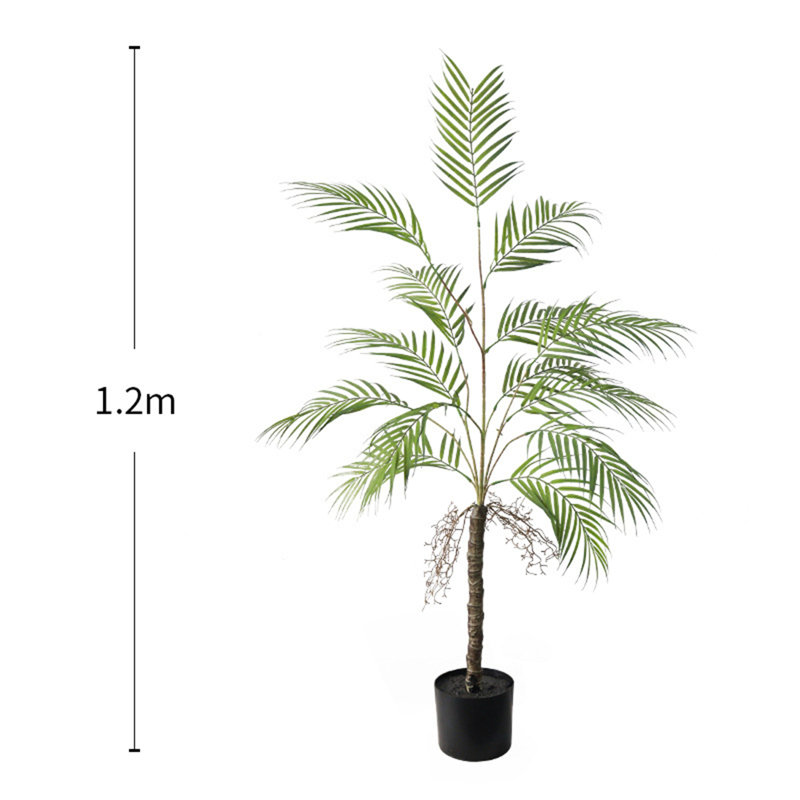 Artificial Palm Tree, 4ft/5ft Tall Decorative Fake Palm Tree In Pot, Large Fake Palm Tree, Green, 47" H x 20" W x 20" D